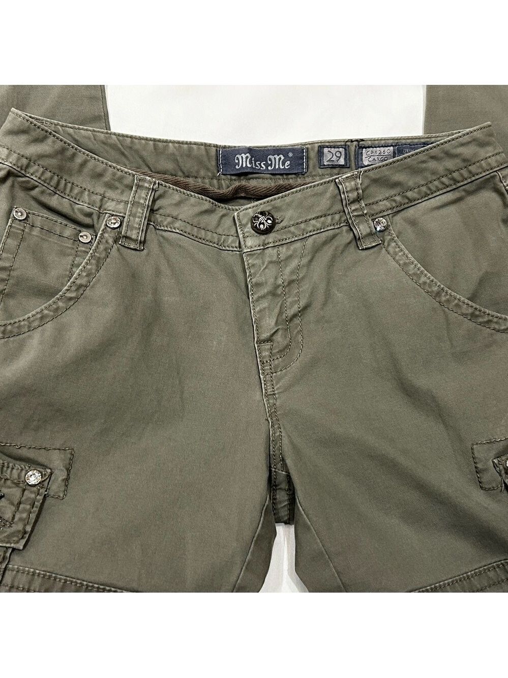 Miss Me Sage Green Cargo Pants, Size 29 - Picture 5 of 10